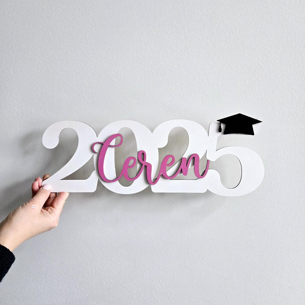 Grad 2025 Sign, Personalized Graduation Wooden Sign, Custom Graduation Name Sign, Grad decoration, Personalized gift for Grad student