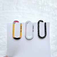 Teacher Jumbo Paperclip Set of 3, Teacher Bookmark gift, Teacher appreciation gift, Custom Acrylic Paperclip, Notebook Clip, Planner Clip