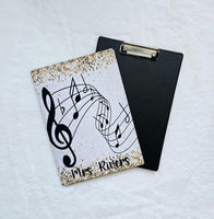 Teacher clipboard, personalized clipboard for music teacher gifts, custom teacher school clipboard, end of school year gifts for teachers