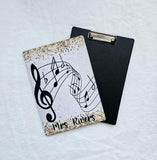 Teacher clipboard, personalized clipboard for music teacher gifts, custom teacher school clipboard, end of school year gifts for teachers