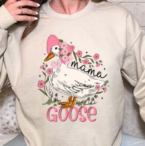 Mama Goose Sweatshirt, Custon made cute Mama Goose Sweatshirt, Floral Mama shirt gift for Mom, gift for Mom to be, Mother's day gift for Mom