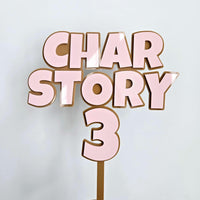 Personalized first birthday cake topper, story birthday cake topper, custom acrylic birthday topper, 2 layered and colored cake topper