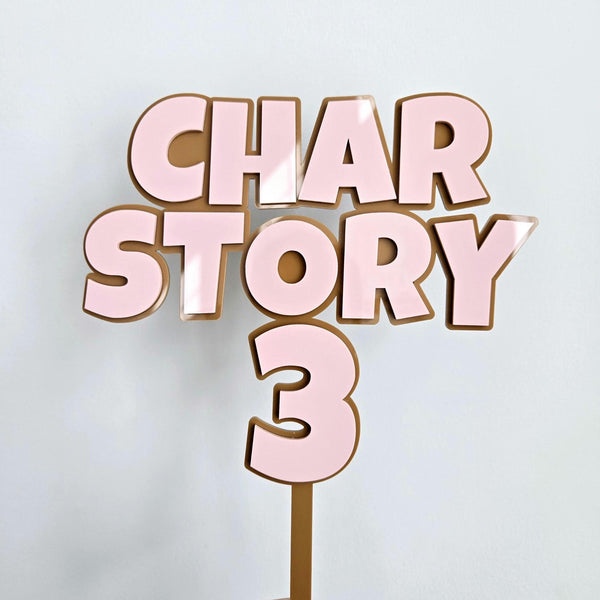 Personalized first birthday cake topper, story birthday cake topper, custom acrylic birthday topper, 2 layered and colored cake topper