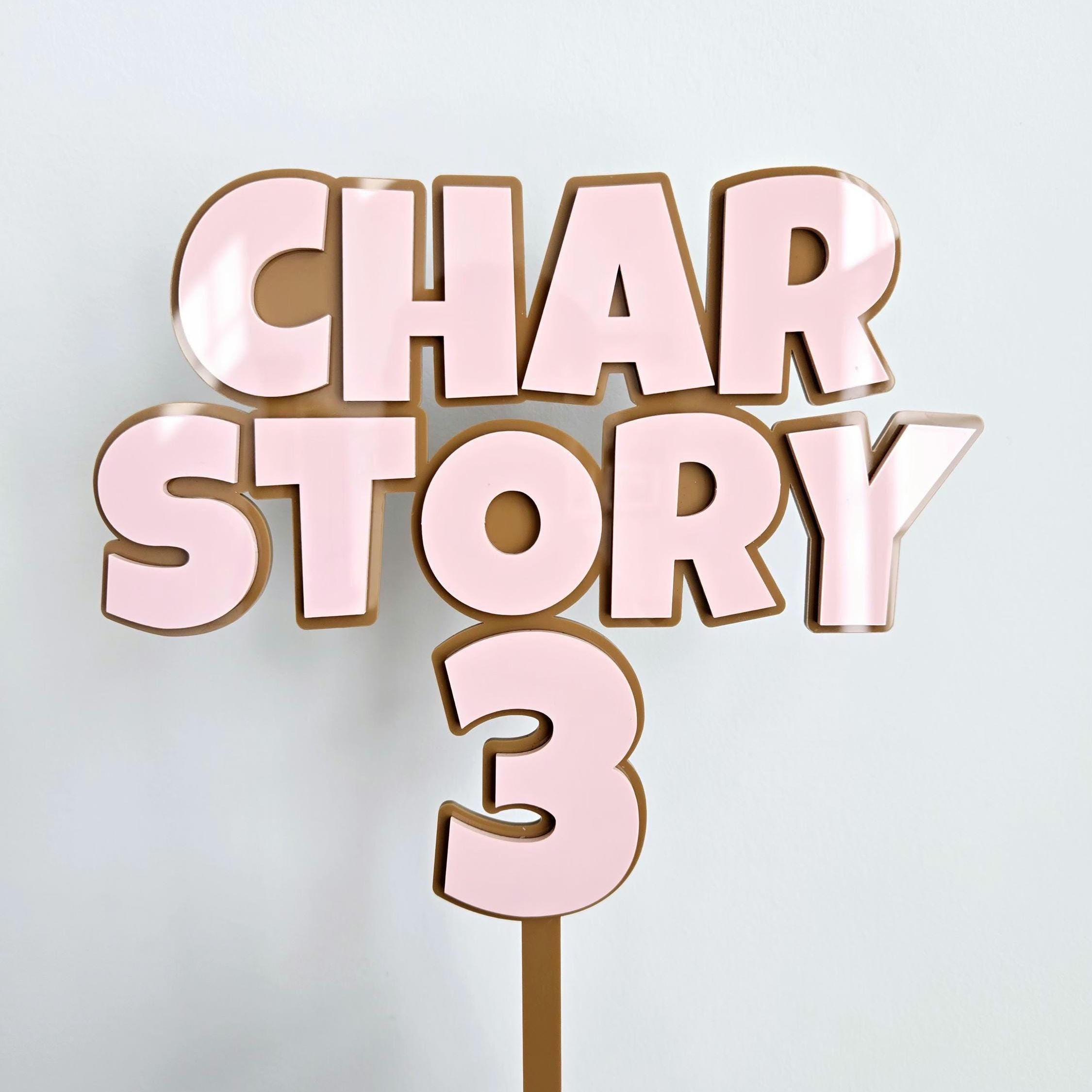 Personalized first birthday cake topper, story birthday cake topper, custom acrylic birthday topper, 2 layered and colored cake topper