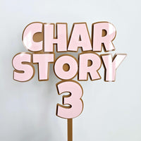 Personalized first birthday cake topper, story birthday cake topper, custom acrylic birthday topper, 2 layered and colored cake topper