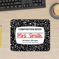 Personalized Teacher Composition Mousepad Gift, Custom Teacher Appreciation Desk Accessory, Custom Made End of Year Teacher Gift with name