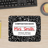 Personalized Teacher Composition Mousepad Gift, Custom Teacher Appreciation Desk Accessory, Custom Made End of Year Teacher Gift with name