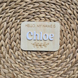 Hello My Name is Wooden Name Birth Announcement sign, Newborn Baby Name plate, Newborn Photo Prop Sign,Personalized custom Baby Shower Gift