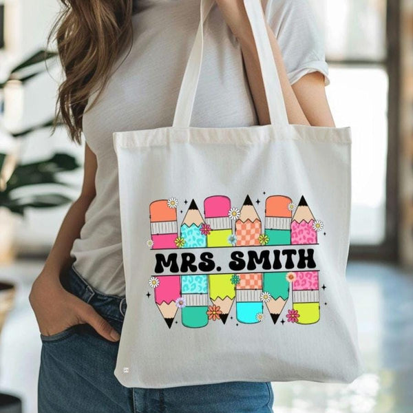 Personalized teacher gift tote bag, personalized teacher bag, teacher appreciation gift, teacher bag canvas, custom made teacher gifts, tote