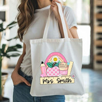 Personalized teacher gift tote bag, personalized teacher bag, teacher appreciation gift, teacher bag canvas, custom made teacher gifts, tote
