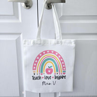 Personalized teacher gift tote bag, personalized teacher bag, teacher appreciation gift, teacher bag canvas, custom made teacher gifts, tote