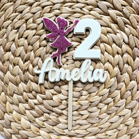 Fairy Personalized Birthday Cake Topper, Fantasy Fairy Tale Theme Party Cake Topper, First Birthday Cake Topper for Girl, Birthday decor