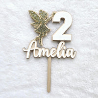 Fairy Personalized Birthday Cake Topper, Fantasy Fairy Tale Theme Party Cake Topper, First Birthday Cake Topper for Girl, Birthday decor