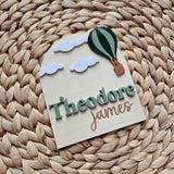 Hot Air Balloon Newborn Baby Name Sign