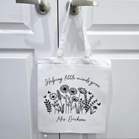 Personalized teacher gift tote bag, personalized teacher bag, teacher appreciation gift, teacher bag canvas, custom made teacher gifts, tote