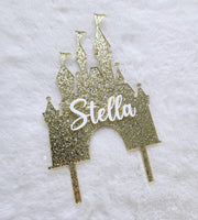Personalized Princess cake topper, Castle acrylic birthday cake topper, Royal cake topper, First Birthday cake topper for girl
