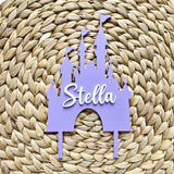 Personalized Princess cake topper, Castle acrylic birthday cake topper, Royal cake topper, First Birthday cake topper for girl
