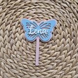 Butterfly Cake Topper, Personalized Butterfly First Birthday Cake Topper, Acrylic Birthday Cake Topper for Girl,Baby Shower Butterfly Topper