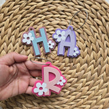 Daisy Initial Keychain