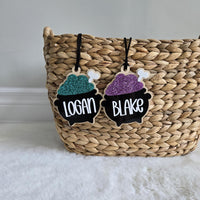 Halloween Basket Tag, Personalized Gift Tag for Trick or Treat Bags, Boo Basket Tag, Customized Halloween Favor Bag, Cauldron Boo Basket Tag