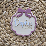Personalized Bow Baby Name Announcement Sign, Bow Name Plaque, Nursery Decor for Newborn Girl, Custom Baby Gift, Boho Chic Bow Room Sign