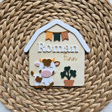 Cow Barn Boy Name Announcement Sign, Western Barn Newborn Name Plaque, Hospital Newborn Photo Prop Sign, Personalized Baby Shower Gift