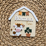 Cow Barn Boy Name Announcement Sign, Western Barn Newborn Name Plaque, Hospital Newborn Photo Prop Sign, Personalized Baby Shower Gift