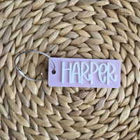 Name Keychain, Custom Acrylic Name Bag Charm, Personalized Bag Accessory, Backpack Name Keychain, Name Bag Tag, Luggage Tag, Diaper Bag Tag
