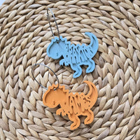 Dinosaur Personalized Name Tag, Custom Dinosaur Bag Charm, Acrylic Dinosaur Shaped Bag Tag, Backpack Name Keychain, Name Bag Tag,Luggage Tag