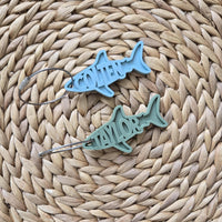 Shark Shaped Personalized Backpack Tag, Custom Shark Bag Charm, Acrylic Shark Shaped Bag Tag, Backpack Name Keychain, Kids Name Bag Tag