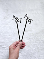 Acrylic Initial Drink Sticks, Initial Drink Stirrels, Custom Wedding Logo Stir Sticks, Drink Stick for Parties, Birthdays, Bride and Events