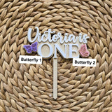 Butterfly Cake Topper, Personalized Butterfly First Birthday Cake Topper, Acrylic Birthday Cake Topper for Girl,Baby Shower Butterfly Topper