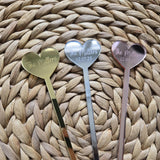 Engraved Heart Acylic Drink Stirrers for Wedding