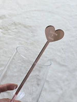 Engraved Heart Acylic Drink Stirrers for Wedding, Personalized Drink Stirrers with Name and Date, Personalized Wedding Favors, Heart Stirrer