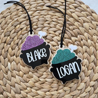 Halloween Basket Tag, Personalized Gift Tag for Trick or Treat Bags, Boo Basket Tag, Customized Halloween Favor Bag, Cauldron Boo Basket Tag