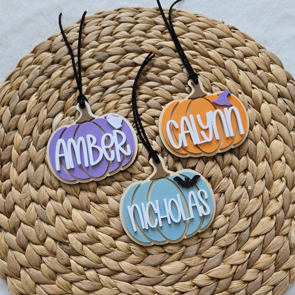 Halloween Basket Tag, Personalized Gift Tag for Trick or Treat Bags, Boo Basket Tag, Customized Halloween Favor Bag, Halloween Pumpkin Tag