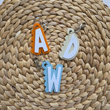 Dinosaur Initial Name Tag, Custom Dinosaur Bag Charm, Dinosaur Bag Tag with Acrylic Letter, Backpack Name Keychain, Name Bag Tag,Luggage Tag