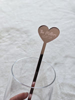 Engraved Heart Acylic Drink Stirrers for Wedding, Personalized Drink Stirrers with Name and Date, Personalized Wedding Favors, Heart Stirrer