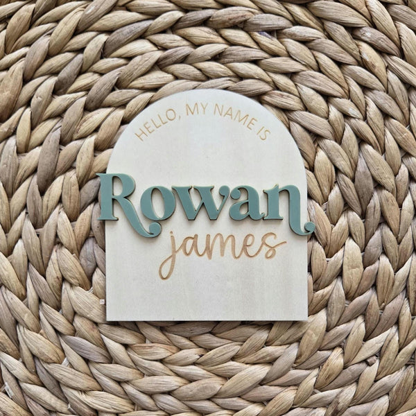 Hello My Name Is Birth Announcement sign, Newborn Baby Name plate, Hospital Newborn Photo Prop Sign, Personalized custom Baby Shower Gift