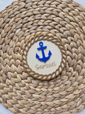 Nautical Anchor Baby Name Sign, Nursery Decor Custom Wood Sign, Ship Anchor Name Plaque, Hospital Birth Announcement Name Sign, Newborn Sign