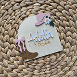 Cowboy CowGirl Name Announcement Sign, Western Floral Newborn Name Plaque, Hospital Newborn Photo Prop Sign, Personalized Baby Shower Gift