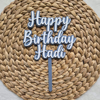 Personalized acrylic cake topper, acrylic first birthday cake topper, birthday cake topper name with name, happy birthday topper cake topper