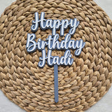 Personalized acrylic cake topper, acrylic first birthday cake topper, birthday cake topper name with name, happy birthday topper cake topper