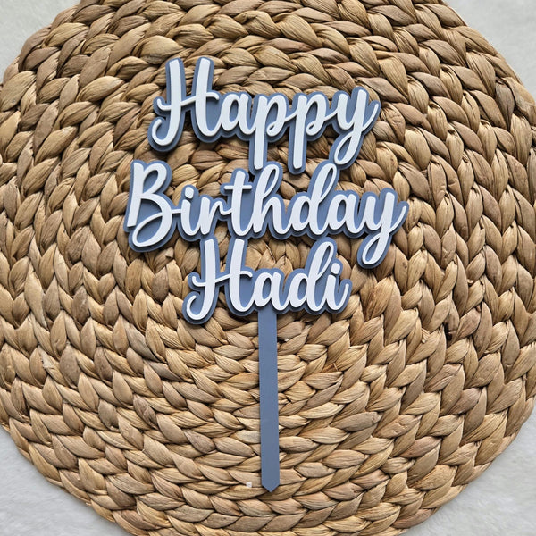 Personalized acrylic cake topper, acrylic first birthday cake topper, birthday cake topper name with name, happy birthday topper cake topper