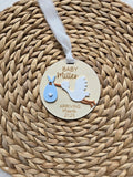 Stork Baby Announcement Ornament, New Baby Arrival Ornament 2025, Baby Arriving Christmas Ornament, Pregnancy Announcement Ornament Gift