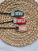 Personalized Christmas Bulb Shape Tag, Bulb Stocking Tag with name, Bulb Christmas Tree Ornament, Christmas custom gift tag name, Bulb Tag