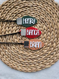 Personalized Christmas Bulb Shape Tag, Bulb Stocking Tag with name, Bulb Christmas Tree Ornament, Christmas custom gift tag name, Bulb Tag