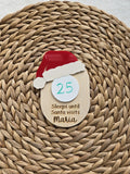 Personalized Christmas Countdown Wooden Sign, Sleeps Until Christmas Sign, Dry Erase Christmas Countdown Mini Sign, Days Until Christmas