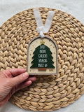 Personalized Family Christmas Ornament 2025, Custom Family Tree Ornament with names, Wooden First Christmas Ornament as a Family with pets