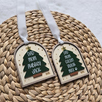 Personalized Family Christmas Ornament 2025, Custom Family Tree Ornament with names, Wooden First Christmas Ornament as a Family with pets